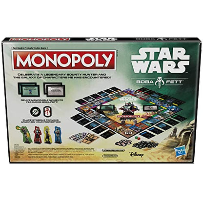 Monopoly: Star Wars Boba Fett Edition Board Game for Kids Ages 8+, Inspired by The Star Wars Movies and The Mandalorian TV Series