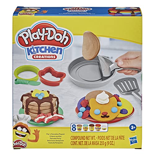 Play-Doh Kitchen Creations Flip 'n Pancakes Playset with 14 Play Kitchen Accessories . 3 and Up