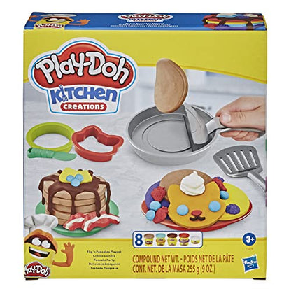 Play-Doh Kitchen Creations Flip 'n Pancakes Playset with 14 Play Kitchen Accessories . 3 and Up