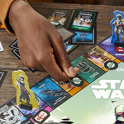 Monopoly: Star Wars Boba Fett Edition Board Game for Kids Ages 8+, Inspired by The Star Wars Movies and The Mandalorian TV Series