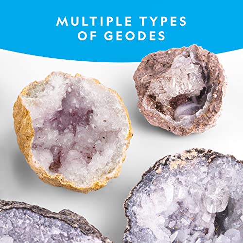 NATIONAL GEOGRAPHIC Break Open 10 Premium Geodes - Includes Goggles and Display Stands