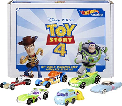 Mattel Disney Pixar Toy Story 4 Character Cars by Hot Wheels 1:64 Scale Woody, Buzz Lightyear, Bo Peep, Forky, Ducky and Bunny, and Rex Ages 3 And Up