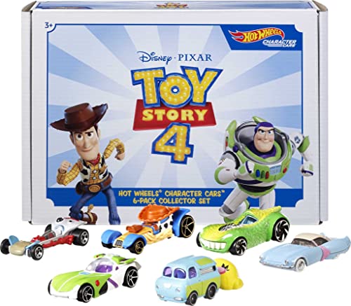 Mattel Disney Pixar Toy Story 4 Character Cars by Hot Wheels 1:64 Scale Woody, Buzz Lightyear, Bo Peep, Forky, Ducky and Bunny, and Rex Ages 3 And Up