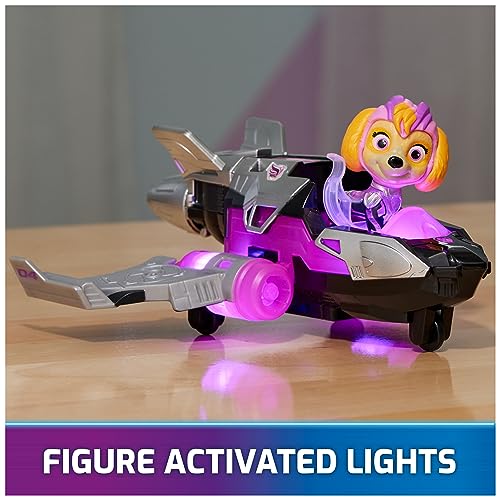 Paw Patrol: The Mighty Movie, Airplane Toy with Skye Mighty Pups Action Figure, Lights and Sounds, Kids Toys for Boys & Girls 3+