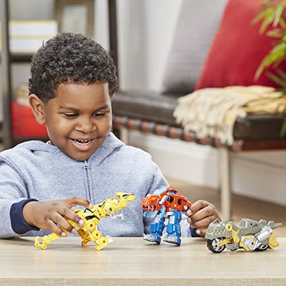 Playskool Transformers Primal Team-Up 3-Pack with Optimus Prime,Bumblebee,and Grimlock Converting Dinosaur Figures,4.5-Inch (Amazon Exclusive)