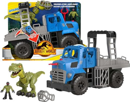 Fisher-Price Imaginext Jurassic World Dominion Break Out Dino Hauler Vehicle with T. rex Dinosaur 5-Piece Playset for Ages 3+ Years