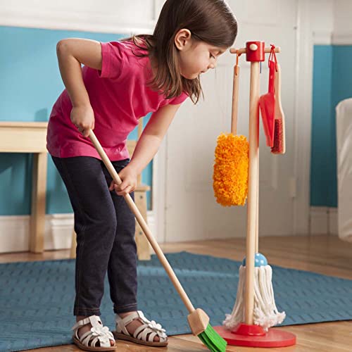 Melissa & Doug Let's Play House Dust! Sweep! Mop! 6 Piece Pretend Play Set - Kids Broom And Mop Set For Ages 3+