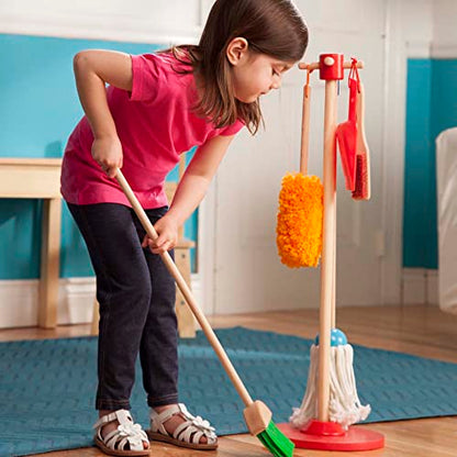 Melissa & Doug Let's Play House Dust! Sweep! Mop! 6 Piece Pretend Play Set - Kids Broom And Mop Set For Ages 3+