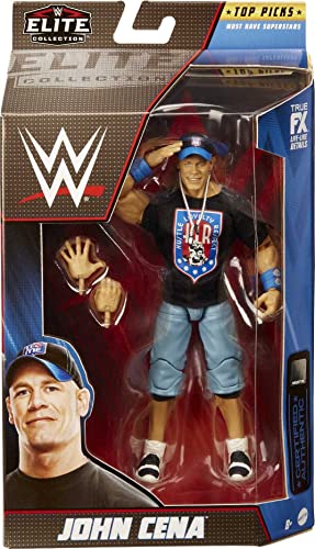 WWE John Cena Top Picks Elite Collection Action Figure with Entrance Shirt, 6-inch Posable Collectible Gift for WWE Fans Ages 8 Years Old & Up