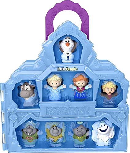 Fisher-Price Little People Toddler Playset Disney Frozen Carry Along Castle Case with 9 Figures for Preschool Kids Ages 18+ Months