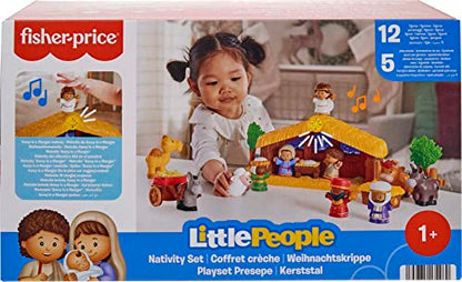 Fisher-Price Little People Toddler Toy Nativity Set with Music Lights and 18 Pieces for Christmas Play Ages 1+ years