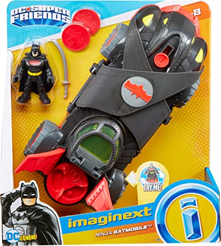 Fisher-Price DC Super Friends Imaginext Batman Toy Car,Ninja Armor Batmobile,Transforming Vehicle with Batman Figure & Play Pieces for Preschool Kids