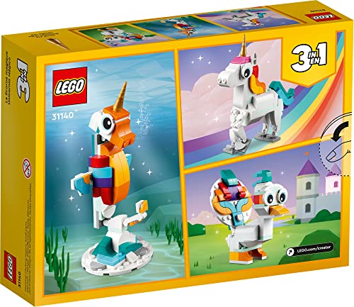 Lego Creator 3 in 1 Magical Unicorn Toy to Seahorse to Peacock 31140.