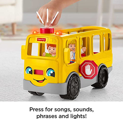 Little People Musical Toddler Toy Sit With Me School Bus with Lights Sounds & 2 Figures for Ages 1+ Years,Brown