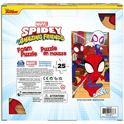 Marvel, 25-Piece Jigsaw Foam Squishy Puzzle Go Spidey! for Kids Ages 4 and up