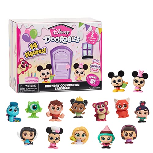 Disney Doorables Countdown to Birthday Calendar, Collectible Blind Bag Figures, Officially Licensed Kids Toys for Ages 3 Up, Amazon Exclusive