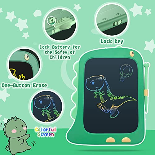 ORSEN LCD Writing Tablet Toys, 8.5 Inch Doodle Board Drawing Pad Gifts for Kids, Dinosaur Drawing Board for Christmas Birthday Gift for Toddler Boys Girls 2 3 4 5 6 Years Old-Green