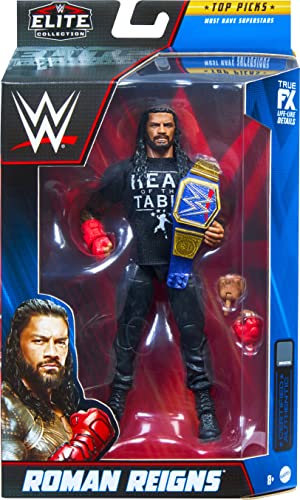 Mattel WWE Roman Reigns Top Picks Elite Collection Action Figure, Articulation & Life-Like Detail, Interchangeable Accessories, 6-Inch