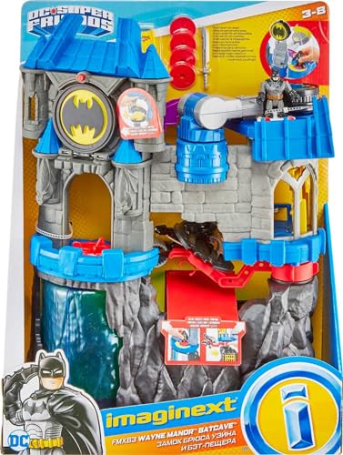 Fisher-Price Imaginext DC Super Friends Batman Toy,Wayne Manor Batcave Playset with Batman Figure & Accessories (Amazon Exclusive)