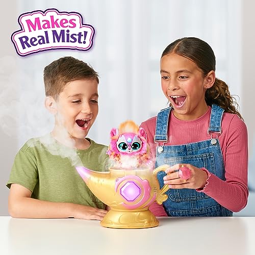 Magic Mixies Magic Genie Lamp with Interactive 8" Pink Plush Toy and 60+ Sounds and Reactions. Perform The Magic Steps to Unlock a Magic Ring and Reveal a Pink Genie Mixie from The Real Misting Lamp