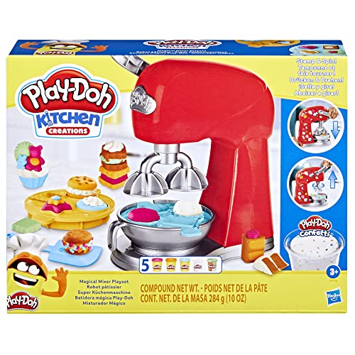 Play-Doh Kitchen Creations Magical Mixer Playset, Toy Mixer with Play Kitchen Accessories. 3 Years and Up