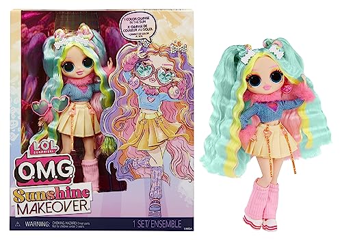 L.O.L. Surprise! OMG Sunshine Color Change Bubblegum DJ Fashion Doll with Color Changing Hair and Fashions and Multiple Surprises – Great Gift for Kids Ages 4+