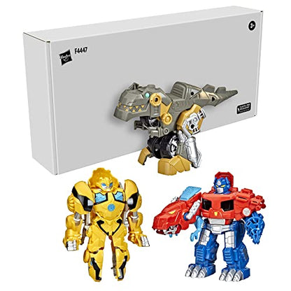 Playskool Transformers Primal Team-Up 3-Pack with Optimus Prime,Bumblebee,and Grimlock Converting Dinosaur Figures,4.5-Inch (Amazon Exclusive)