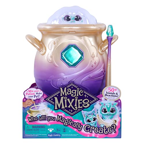 Magic Mixies Magical Misting Cauldron with Interactive 8 inch Blue Plush Toy and 50+ Sounds and Reactions