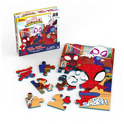 Marvel, 25-Piece Jigsaw Foam Squishy Puzzle Go Spidey! for Kids Ages 4 and up