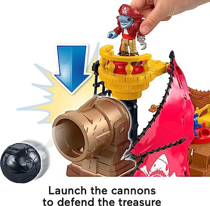 Imaginext Preschool Toy Shark Bite Pirate Ship Playset With Figure & Accessories For Pretend Play Ages 3+ Years