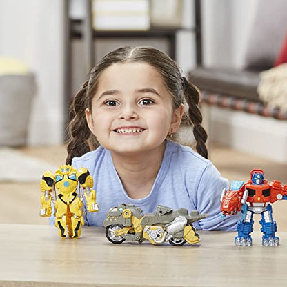 Playskool Transformers Primal Team-Up 3-Pack with Optimus Prime,Bumblebee,and Grimlock Converting Dinosaur Figures,4.5-Inch (Amazon Exclusive)