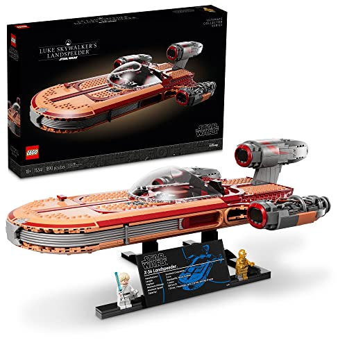 LEGO Star Wars Luke Skywalker's Landspeeder 75341, Ultimate Collector Series Star Wars Building Kit for Adults, Includes Luke Skywalker Lightsaber and C-3PO Minifigure, Gift Idea for Star Wars Fans