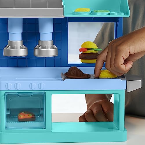 Play-Doh Kitchen Creations Busy Chef's Restaurant Playset, 2-Sided Play Kitchen set . Ages 3+