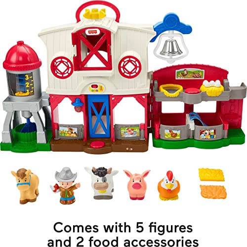 Fisher-Price Little People Toddler Learning Toy Caring For Animals Farm Electronic Playset With Smart Stages For Ages 1+ Years