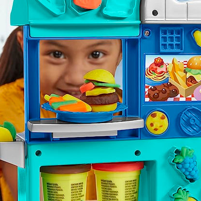 Play-Doh Kitchen Creations Busy Chef's Restaurant Playset, 2-Sided Play Kitchen set . Ages 3+