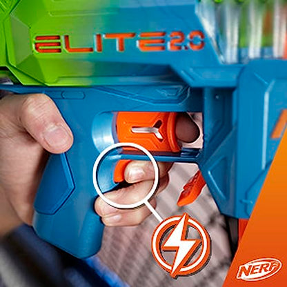 Nerf Elite 2.0 Double Punch Motorized Dart Blaster, Rapid Alternating Barrels, 50 Nerf Elite Darts, 2X 10-Dart Clips, Ages 8 & Up