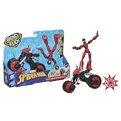 Spider-Man Marvel Bend and Flex, Flex Rider Action Figure and 2-in-1 Motorcycle for Kids Ages 4 and Up