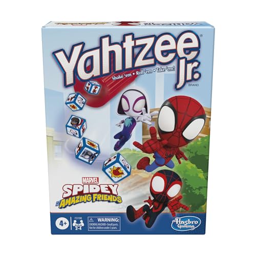 Hasbro Spidey and His Amazing Friends Yahtzee Jr.Marvel Edition Board Game for Kids Ages 4 and Up