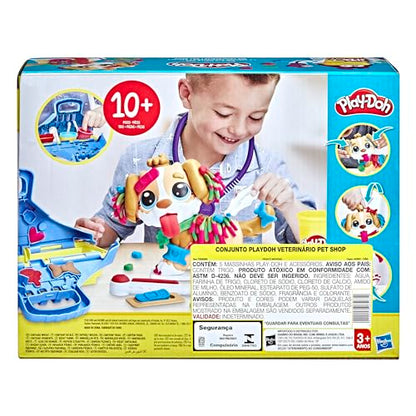 Play-Doh Care 'n Carry Vet Playset for Kids 3 and Up with Toy Dog, Storage, 10 Tools, and 5 Modeling Compound Colors.