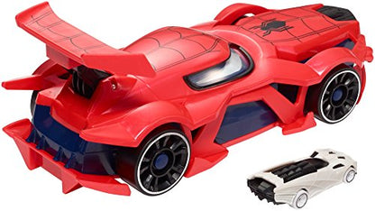 Hot Wheels Marvel Spider-Man Web-Car Launcher with Movement-Activated Eyes & 1:64 Scale Toy Character Car .