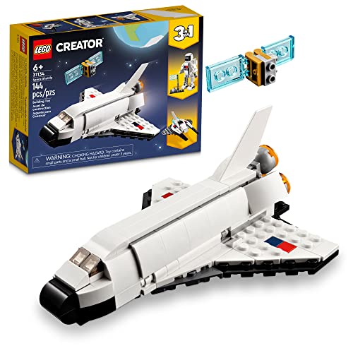 LEGO Creator 3 in 1 Space Shuttle 31134 Stocking Stuffer for Kids, Creative Gift Idea for Boys and Girls Ages 6 and Up, Build and Rebuild this Space Shuttle Toy into an Astronaut Figure or a Spaceship