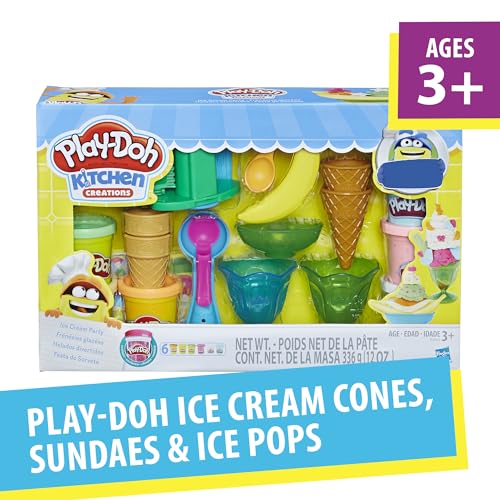 Play-Doh Kitchen Creations Ice Cream Party . 6 Play-Doh Colors, 2-Ounce Cans (Amazon Exclusive)