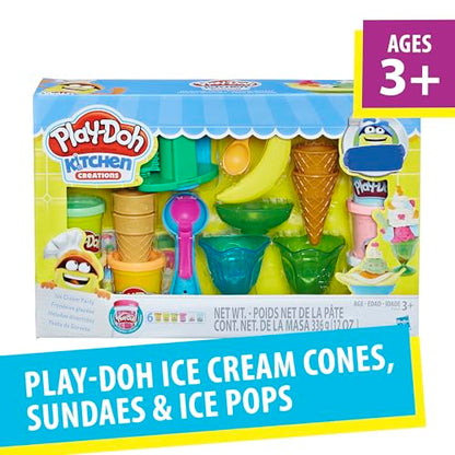 Play-Doh Kitchen Creations Ice Cream Party . 6 Play-Doh Colors, 2-Ounce Cans (Amazon Exclusive)