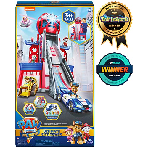 Paw Patrol, Movie Ultimate City 3ft. Tall Transforming Tower with 6 Action Figures, Toy Car, Lights and Sounds, Kids Toys for Ages 3 and up