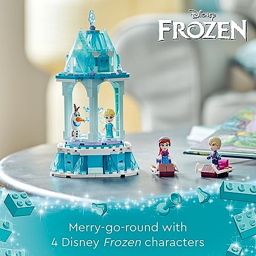 LEGO Disney Frozen Anna and Elsa’s Magical Carousel 43218 with Elsa, Anna and Olaf.