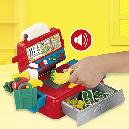 Play-Doh Cash Register with Fun Sounds, Play Food Accessories, and 4 Non-Toxic Colors. 3 & up.