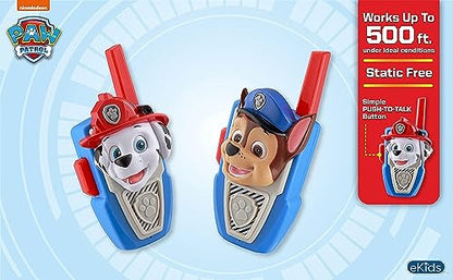 PAW Patrol Walkie Talkies - Set of 2 Kids Walkie Talkies Chase and Marshall – Excellent Walkie Talkies for Toddlers