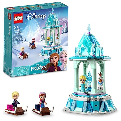 LEGO Disney Frozen Anna and Elsa’s Magical Carousel 43218 with Elsa, Anna and Olaf.