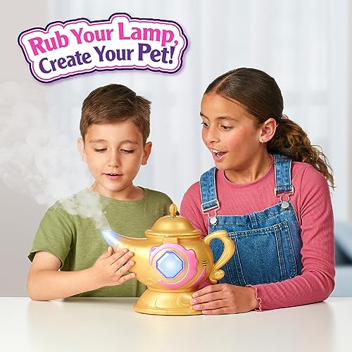 Magic Mixies Magic Genie Lamp with Interactive 8" Pink Plush Toy and 60+ Sounds and Reactions. Perform The Magic Steps to Unlock a Magic Ring and Reveal a Pink Genie Mixie from The Real Misting Lamp