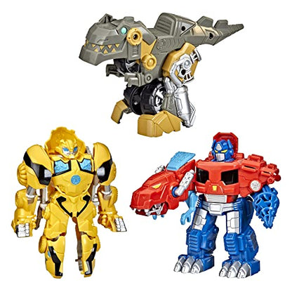 Playskool Transformers Primal Team-Up 3-Pack with Optimus Prime,Bumblebee,and Grimlock Converting Dinosaur Figures,4.5-Inch (Amazon Exclusive)